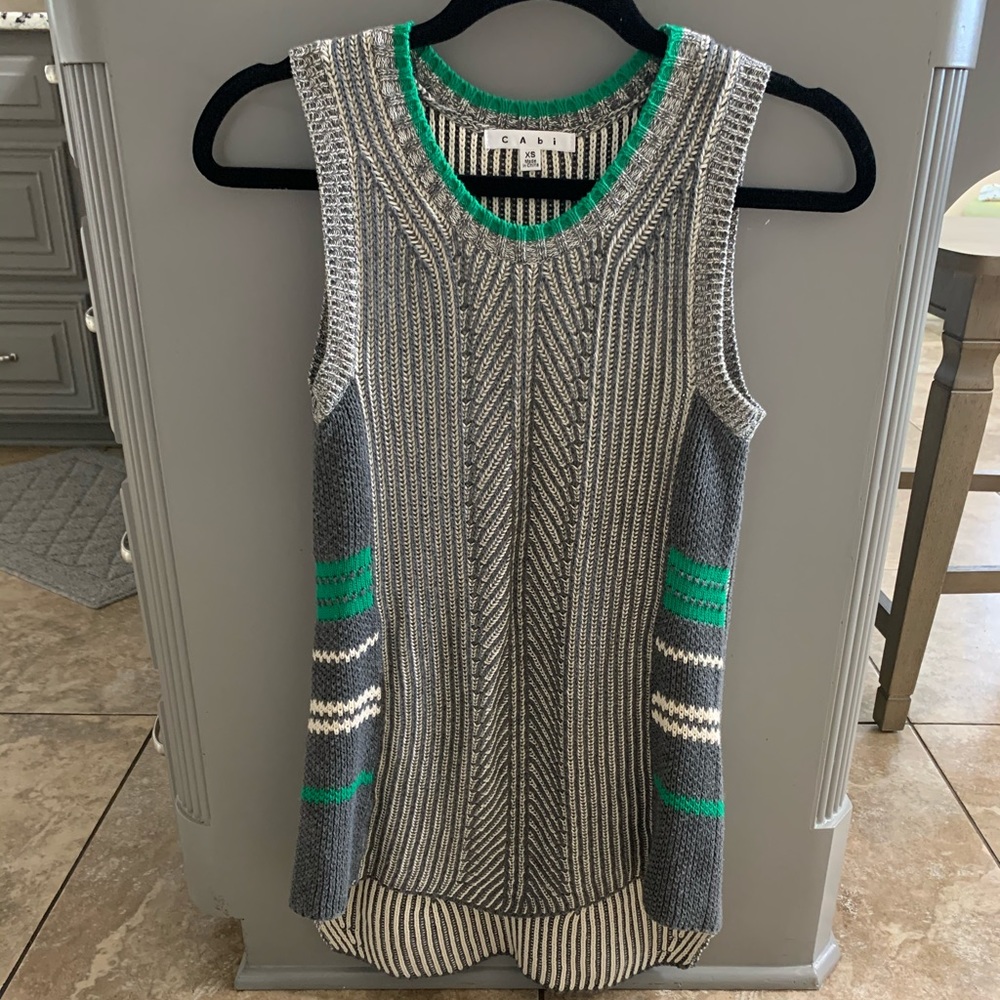 CAbi sleeveless long sweater.